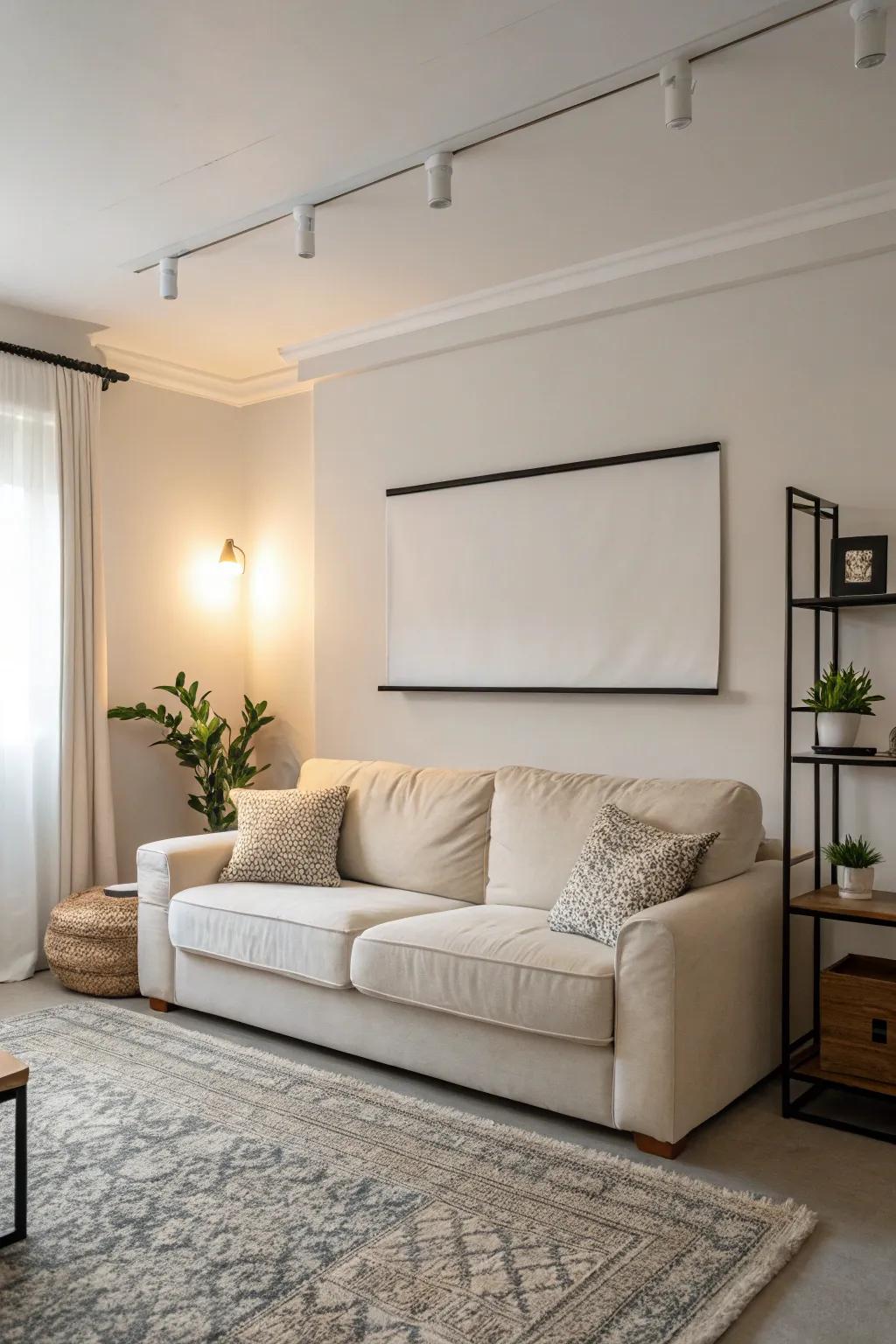 A blank wall can enhance the simple aesthetic of your room.