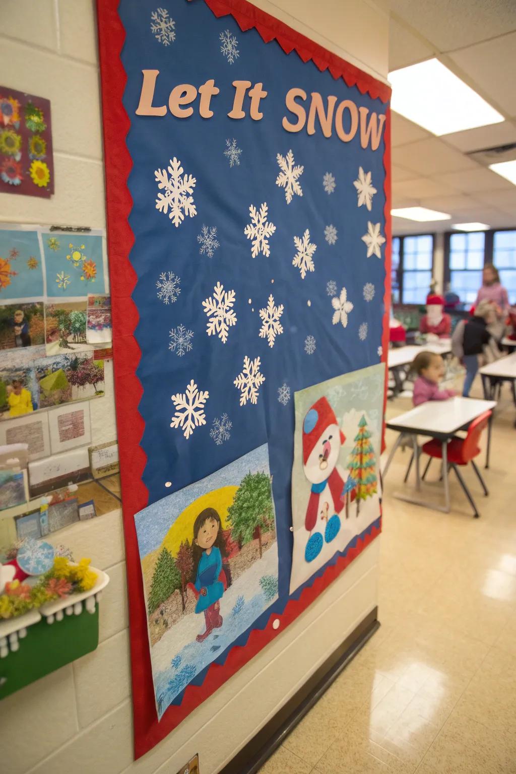 A timeless 'Let It Snow' theme shrouds the board in winter magic.
