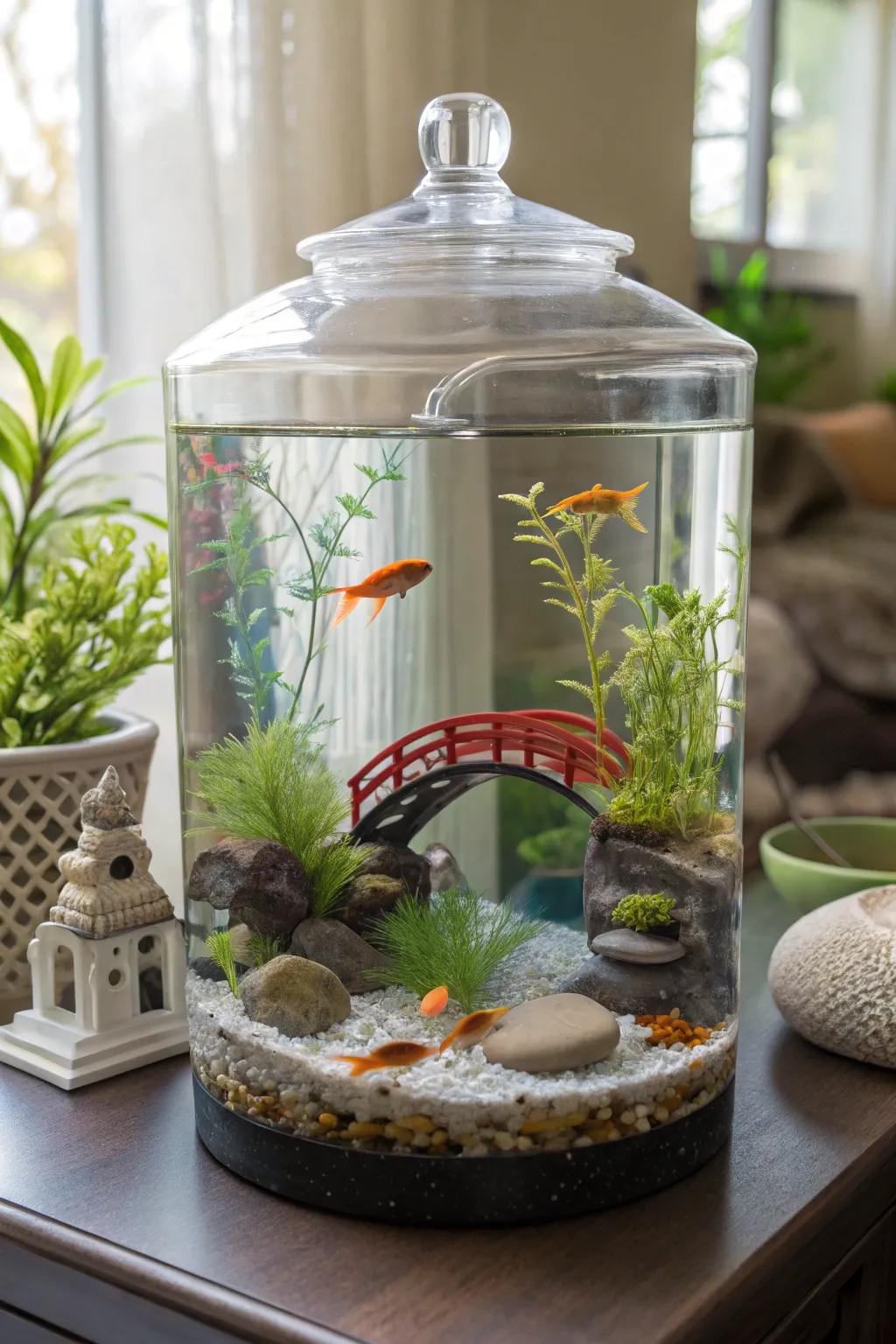 A personal touch makes this zen tank notably unique.