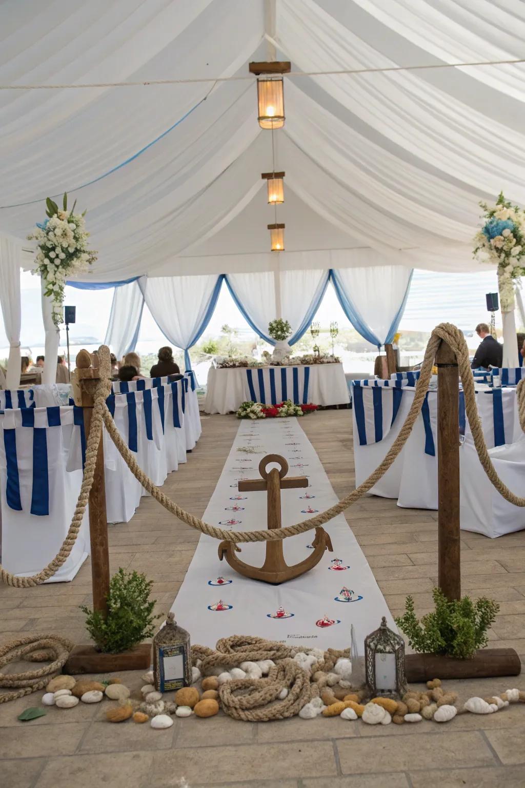 Coastal details adding a seaside charm to the decor.