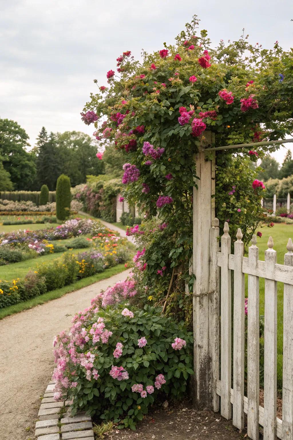 Climbing flora delivers an opulent transformation.