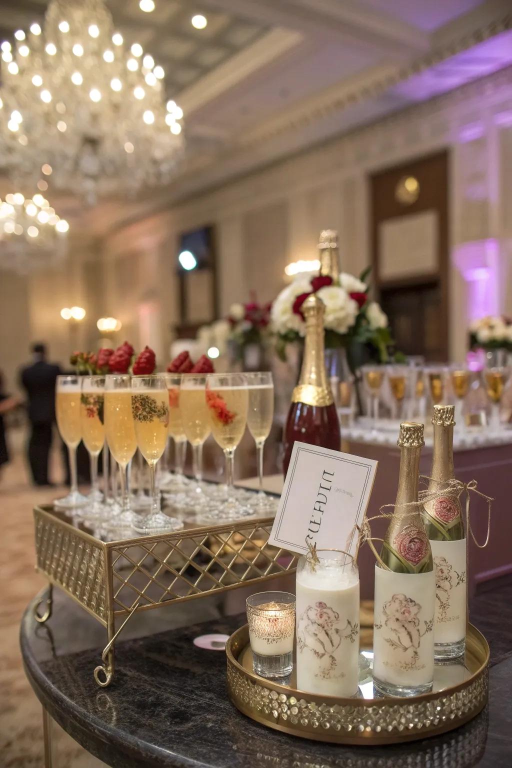 Raise a glass with a bubbly libation station.