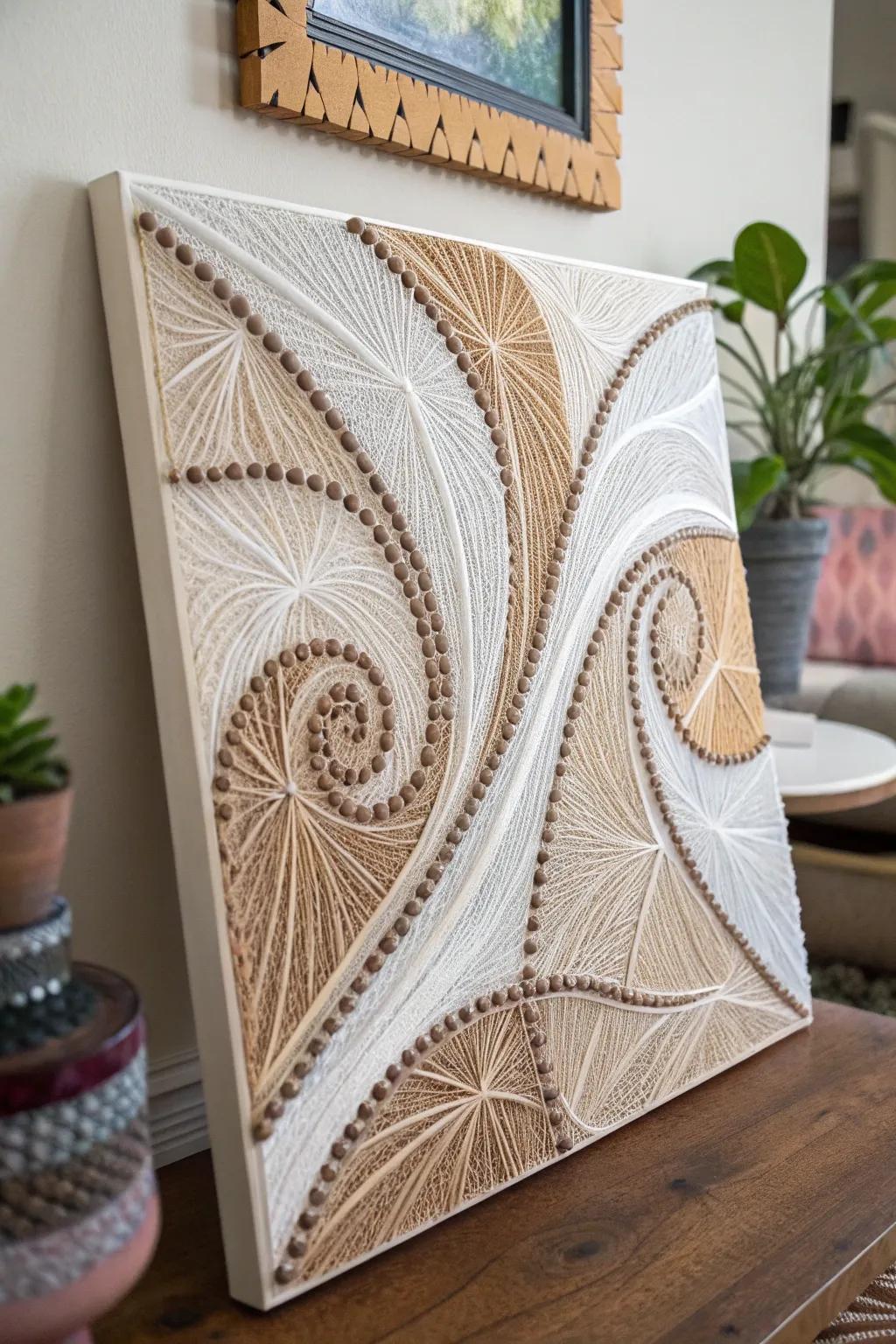 Incorporate movement into your art through abstract string designs.
