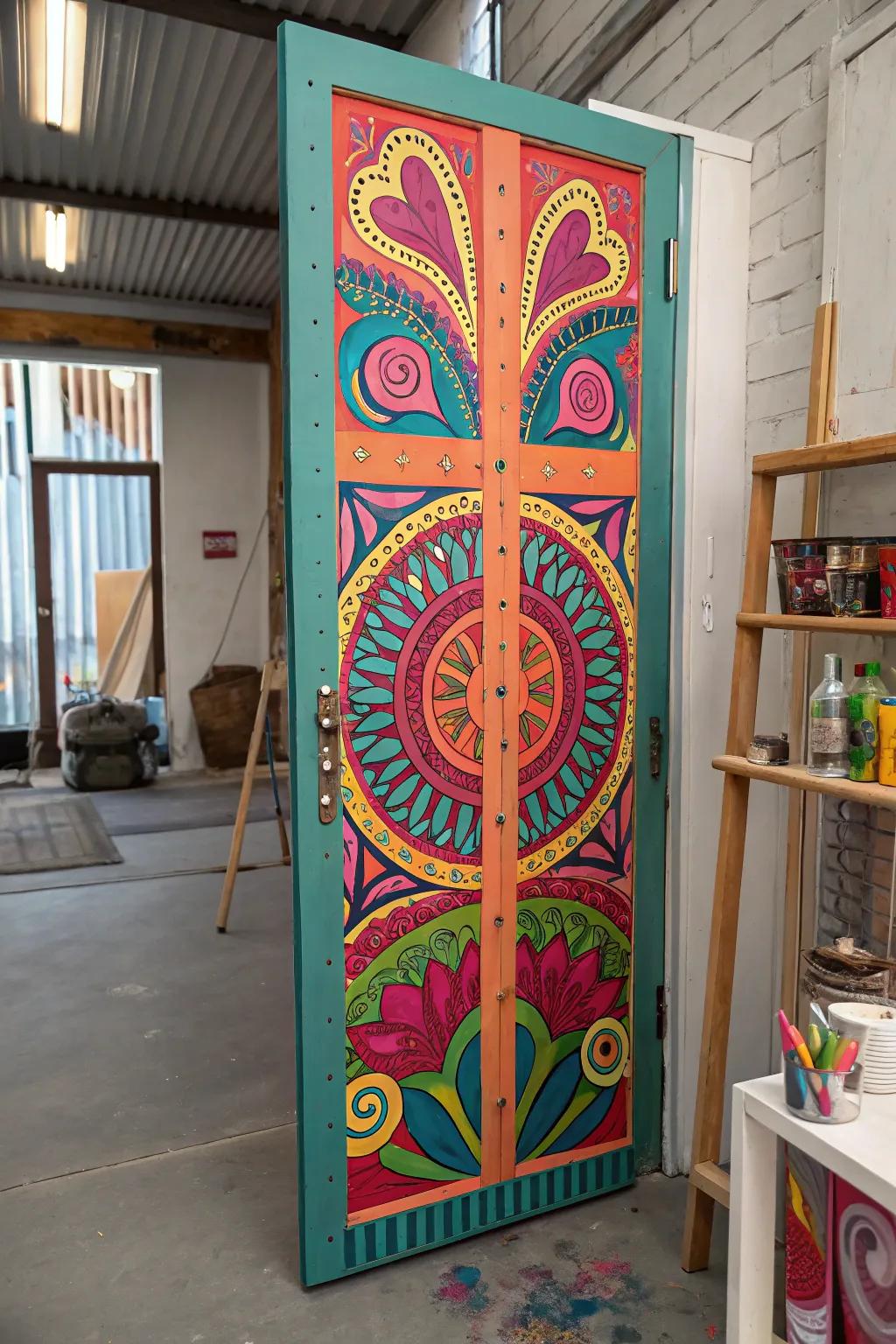 An artisan-inspired entrance, incorporating eclectic allure and innovation.