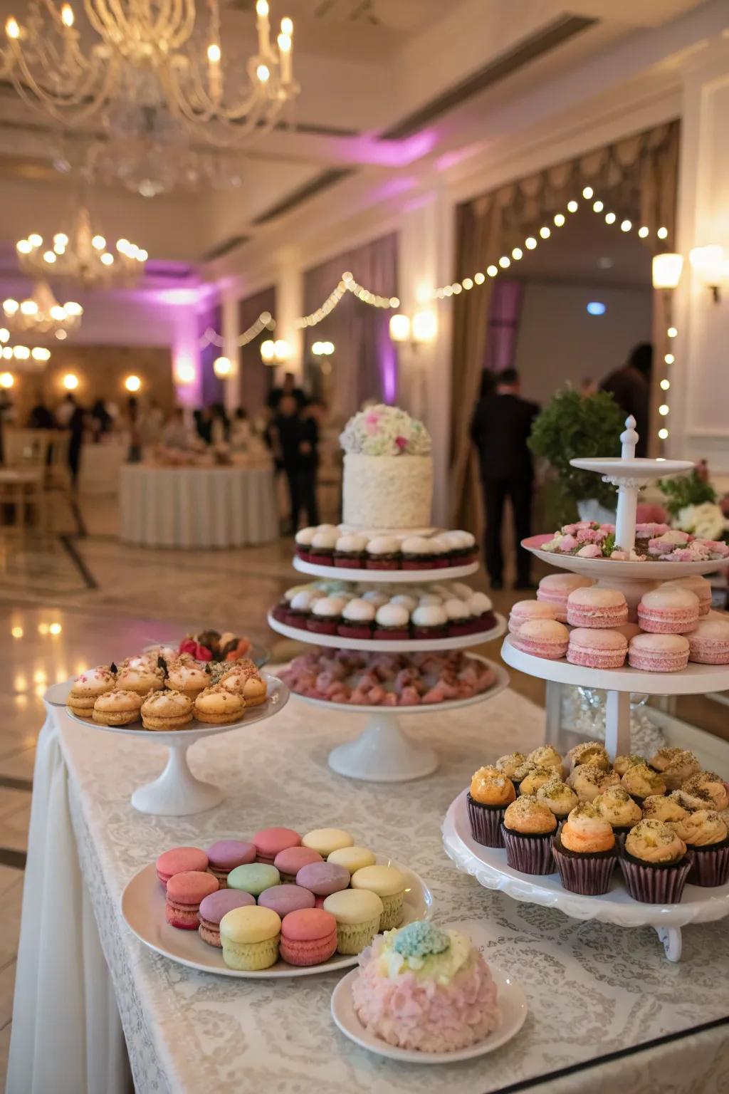 A sweet indulgence point offers an enjoyable substitute for traditional wedding desserts.