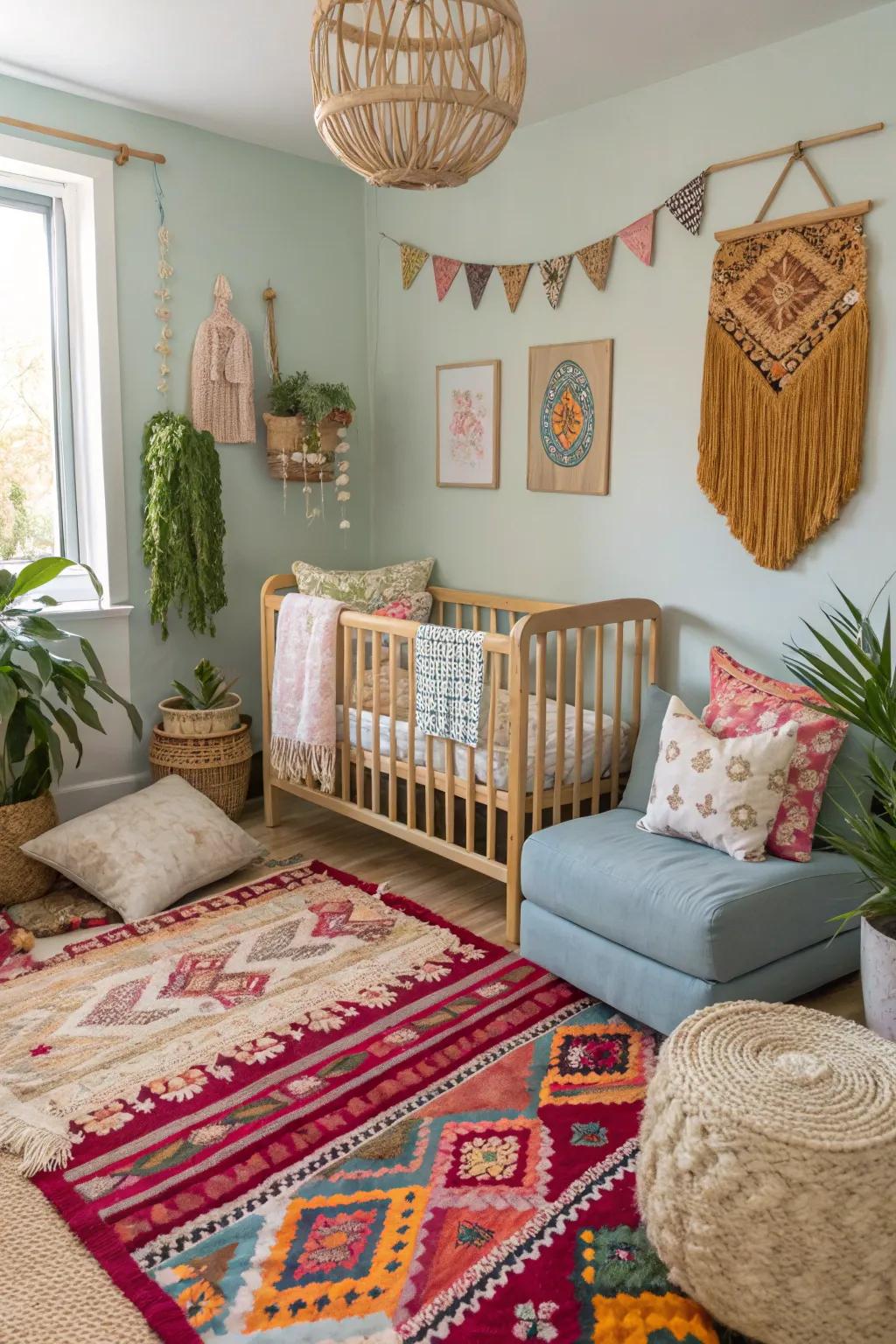 Unleash creativity within a bohemian-themed nursery.