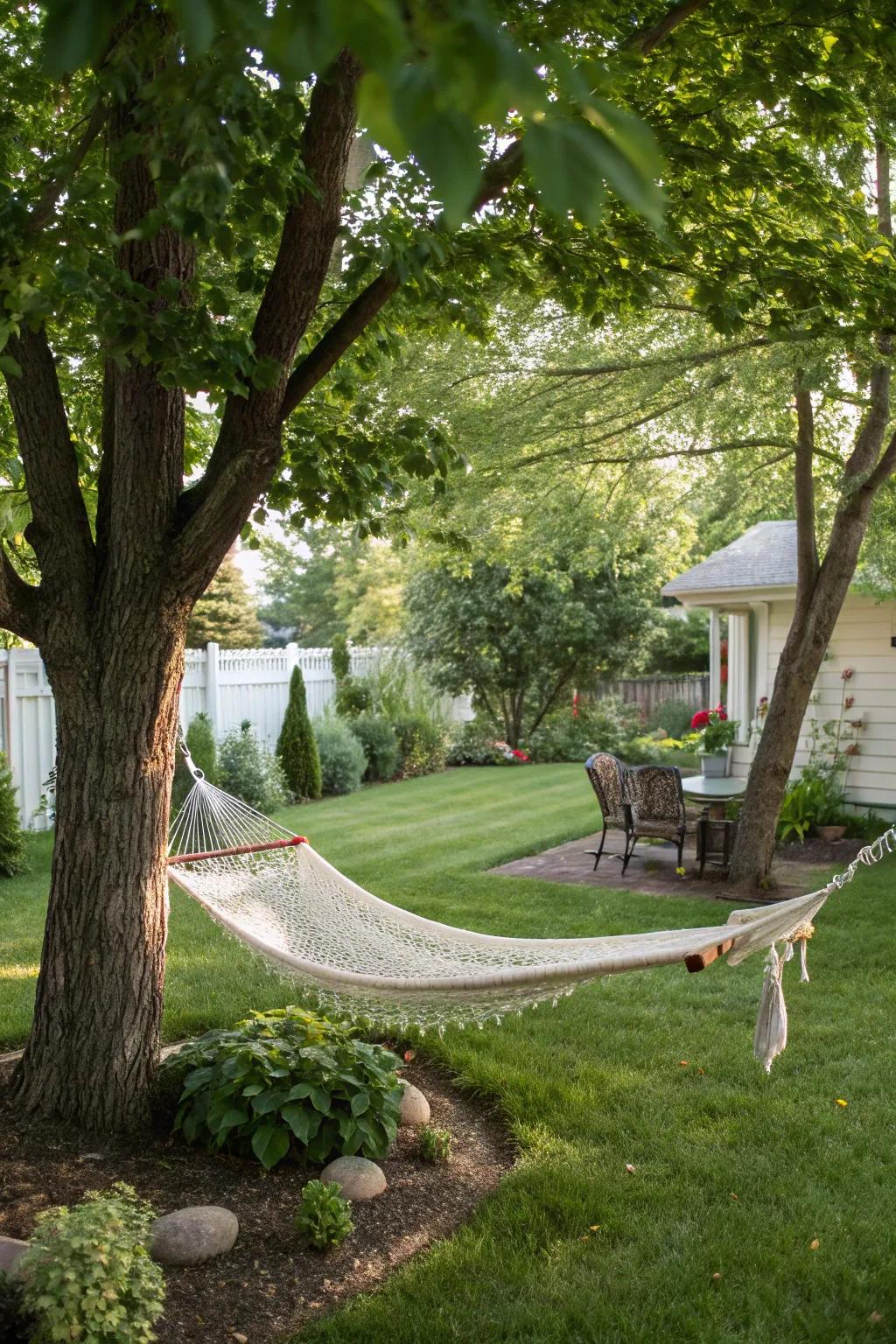 A hammock delivers the ultimate relaxing retreat