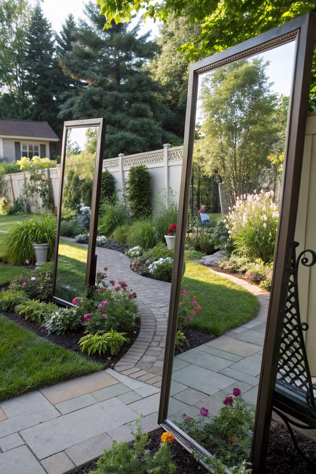 Mirror magic expanding your garden space.