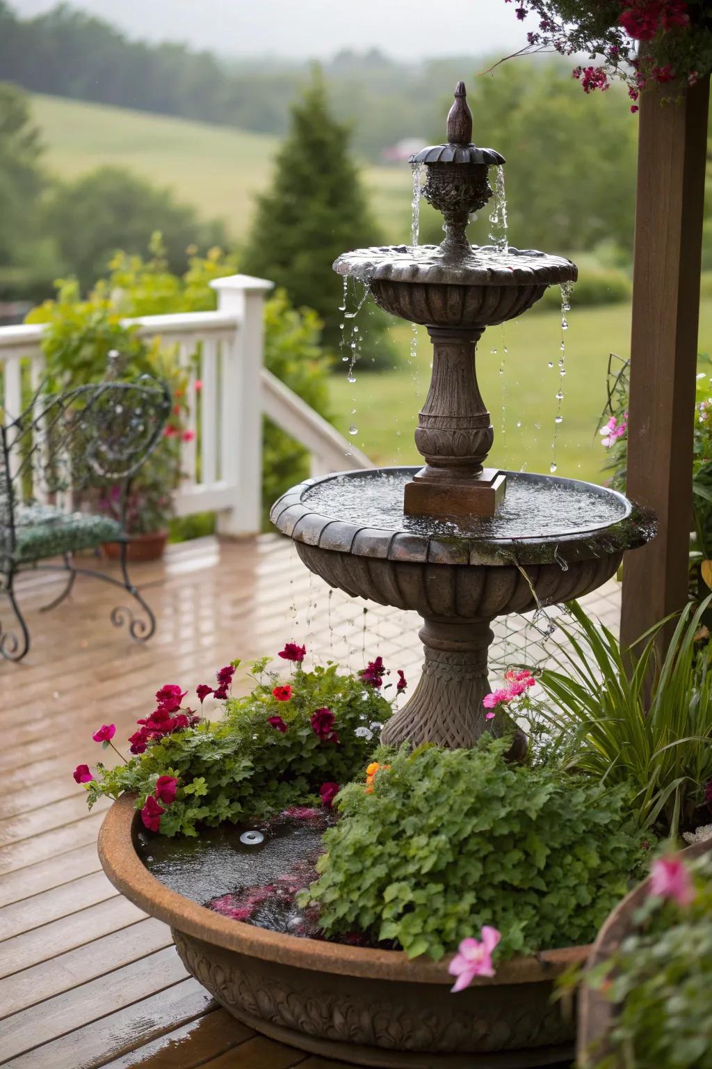 Water accents introduce tranquility and charm to your deck.