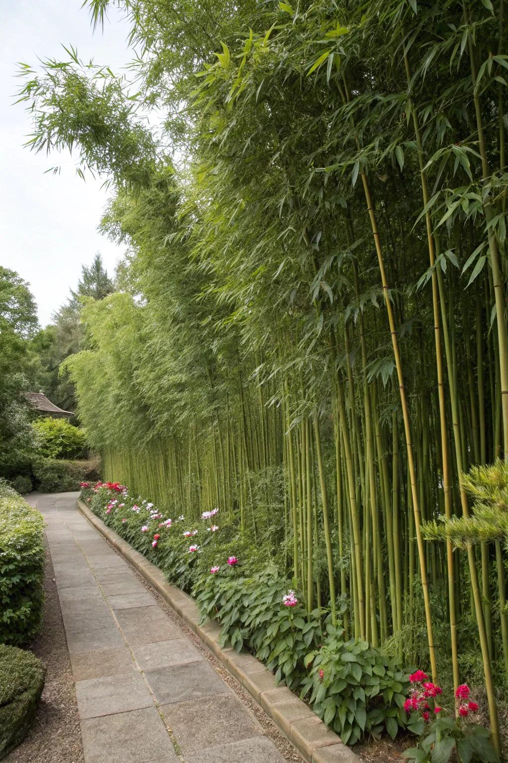 Bamboo acting as a protective windbreak for gardens.