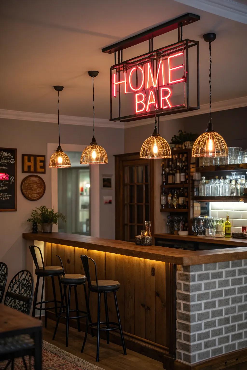 Unique lighting components enhance ambiance and aesthetic.