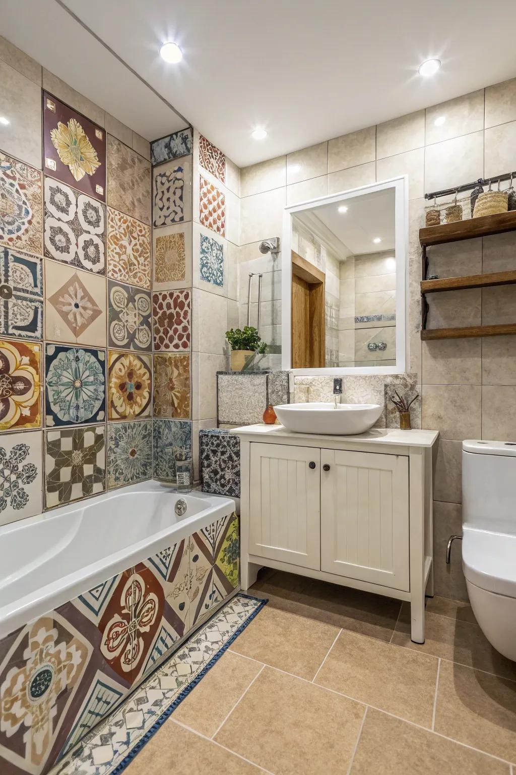 Intermingling edging panaches conduces to distinctive and personalized washroom designs.