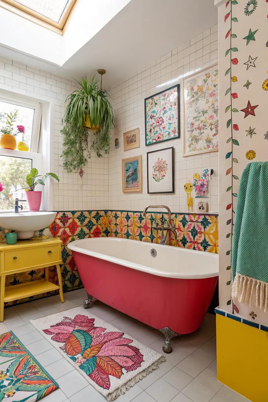 Make a statement with a vibrant bathtub finish.