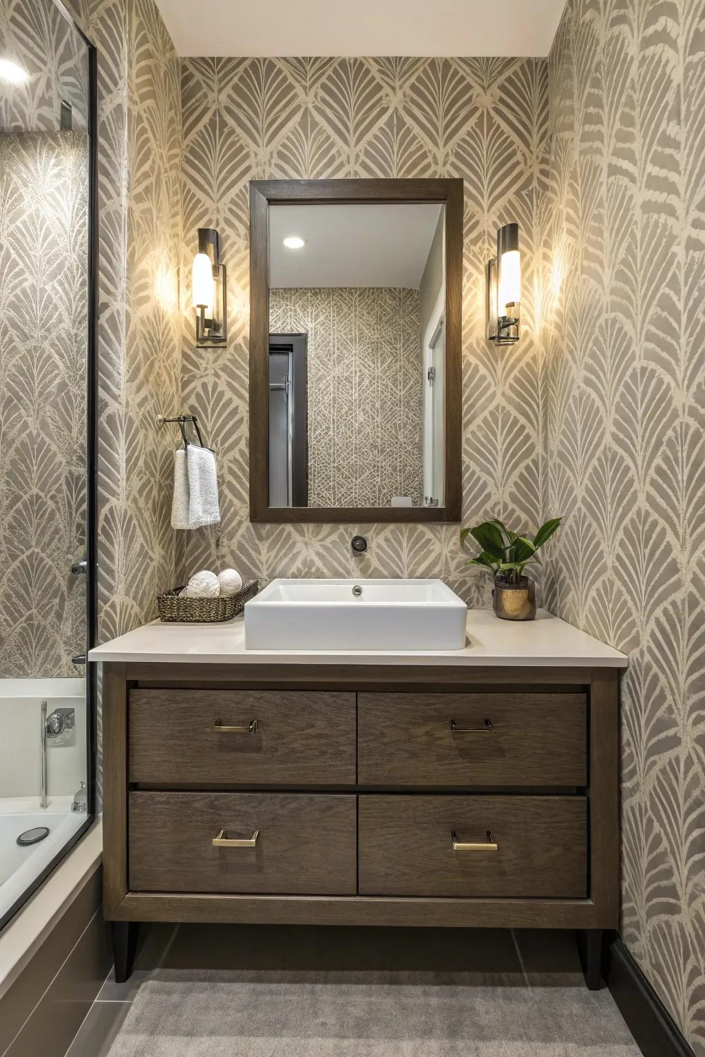 Patterned paper introduces depth and intrigue.