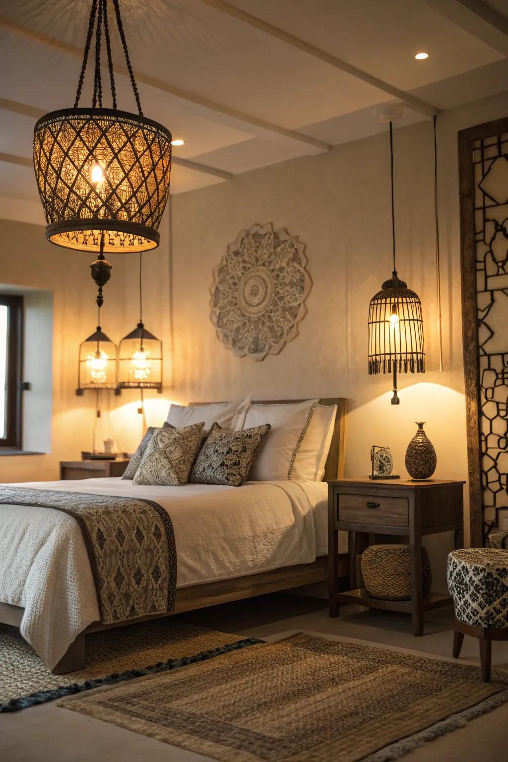 Stratified illumination enhances both ambiance and functionality within the slumber chamber.