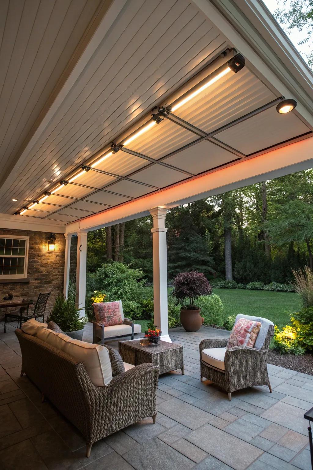 Radiant heat façades extend subtle and effective warmth.