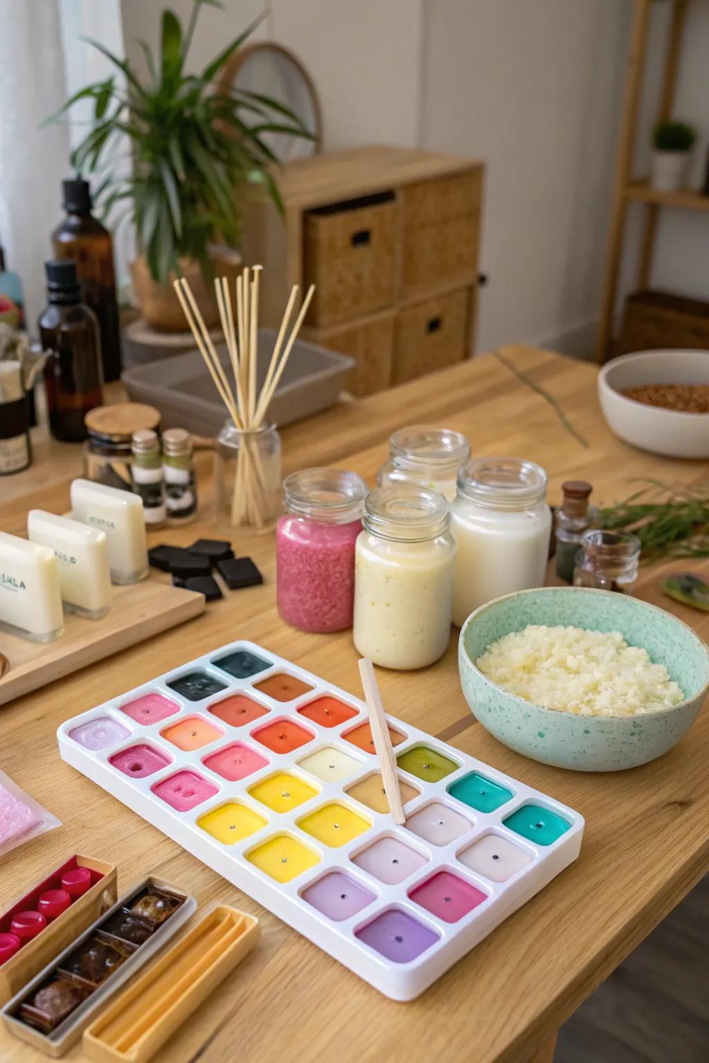 A fragrant flare-making station conducive to personalized tokens.