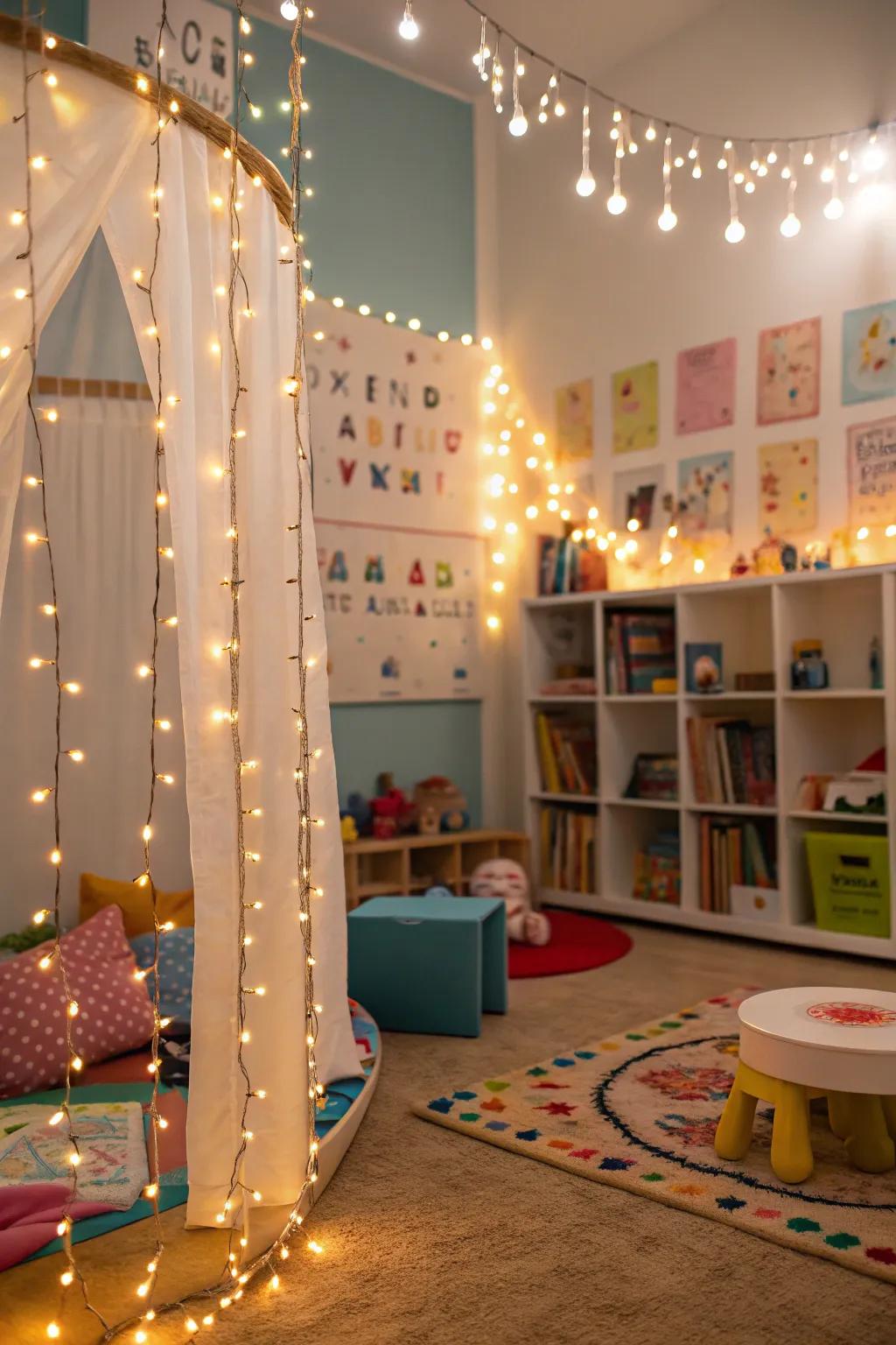 Strand illumination appends whimsy and enchantment to communal spaces.