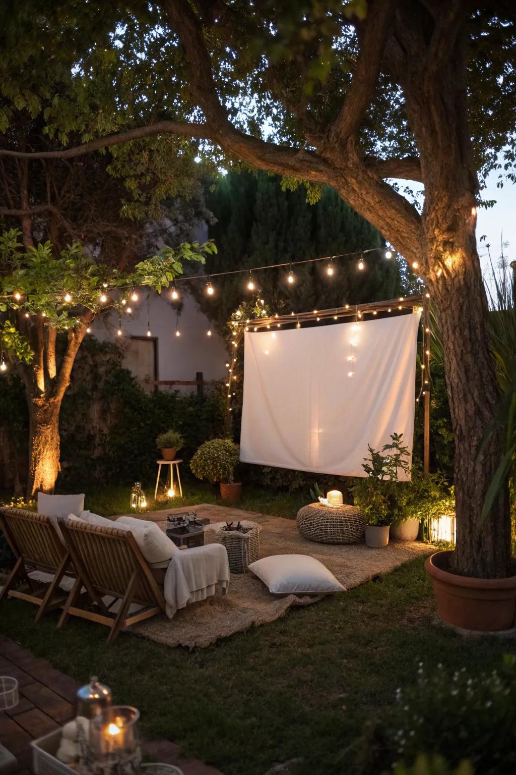 An open-air picture palace converts your garden into a movie-adoring sanctuary.