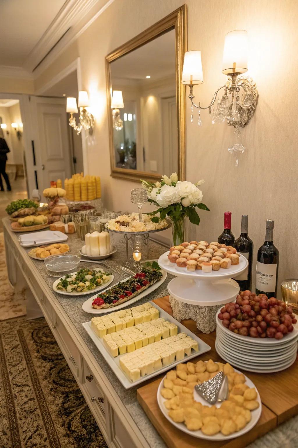 Polished alignment creates a polished and harmonious buffet.