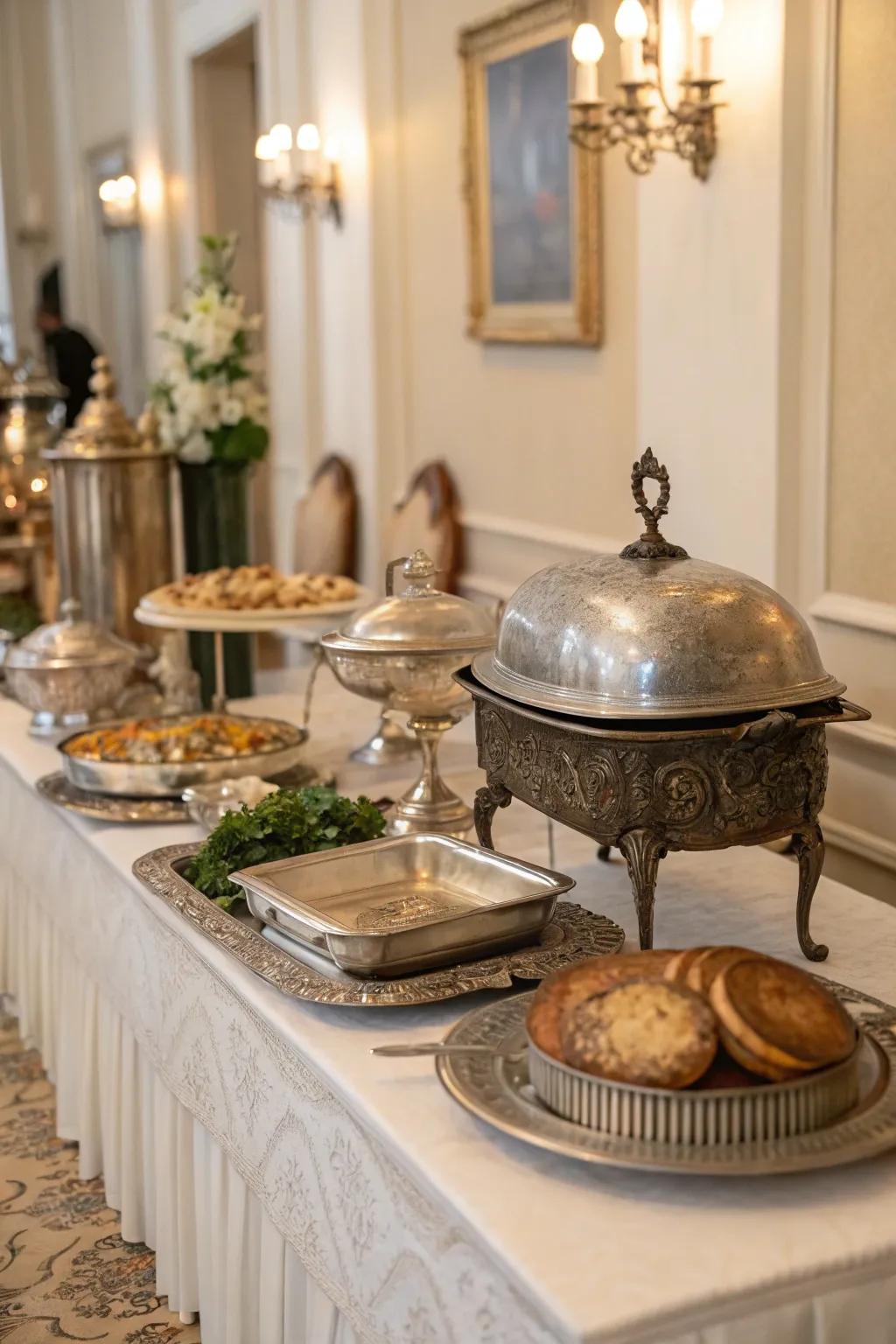 Traditional touches contribute heritage and charm to your buffet.