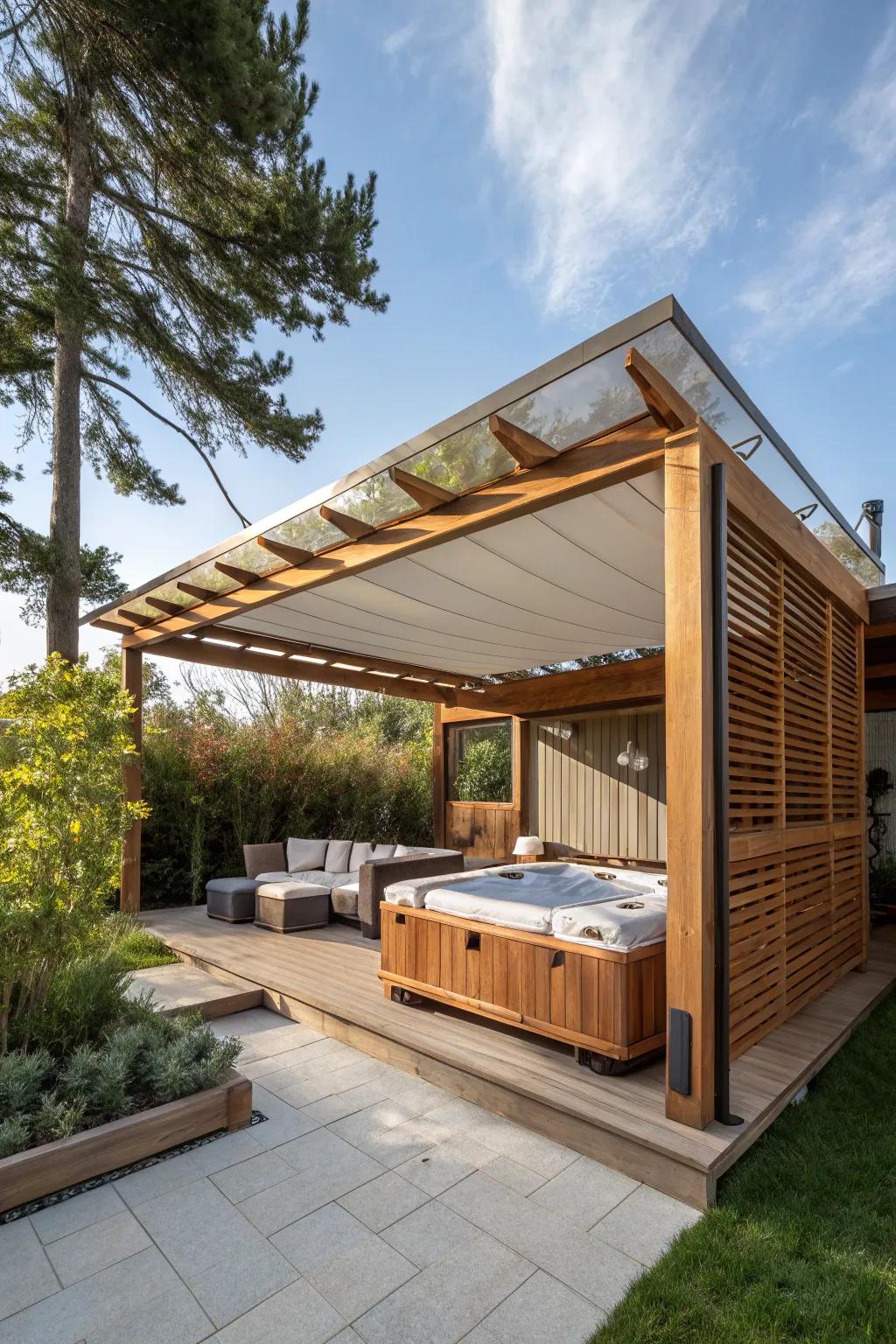 A versatile, adjustable cabana that ensures adaptable outdoor life.