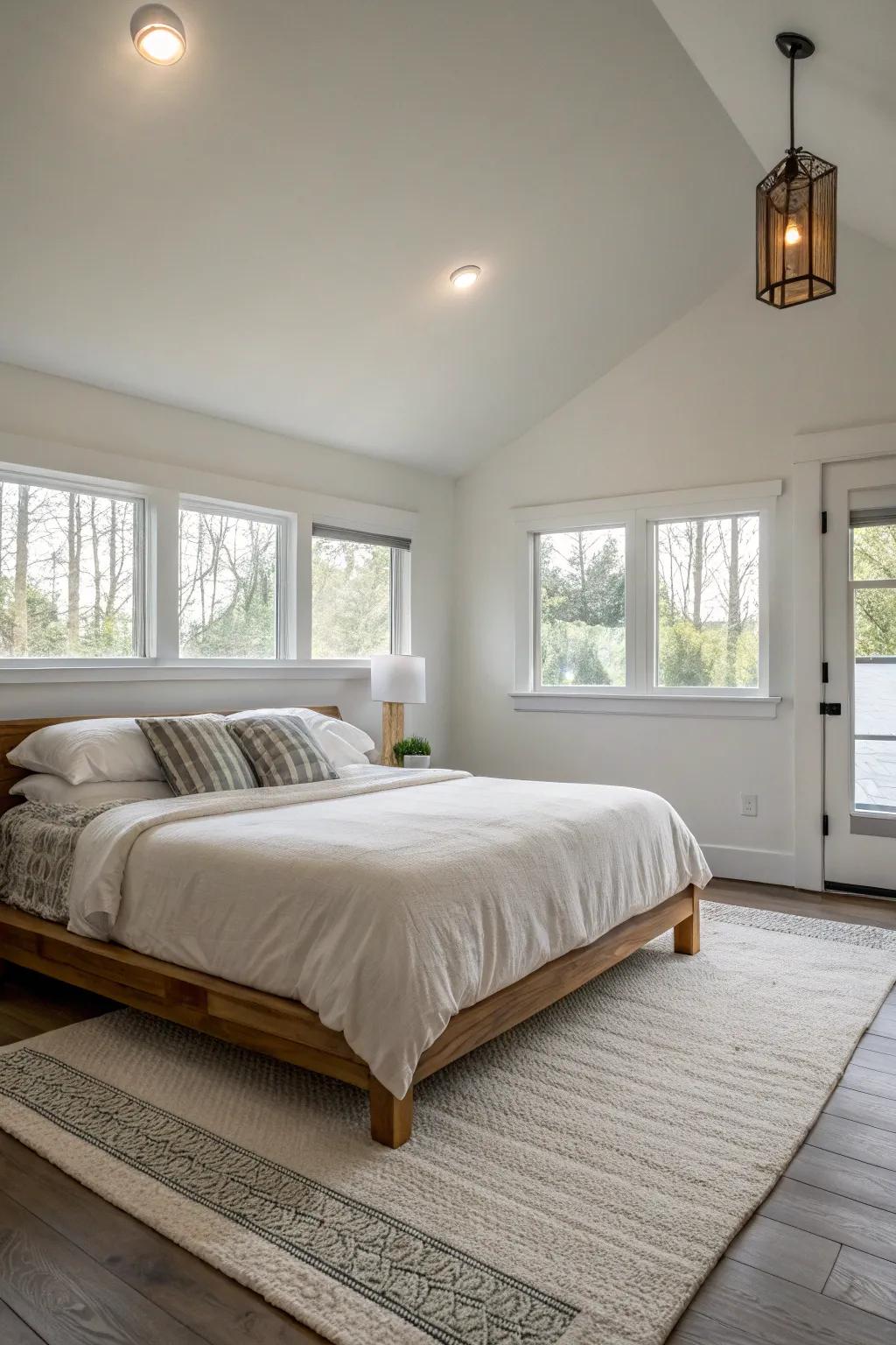 Small bed frames enhance ceiling height.