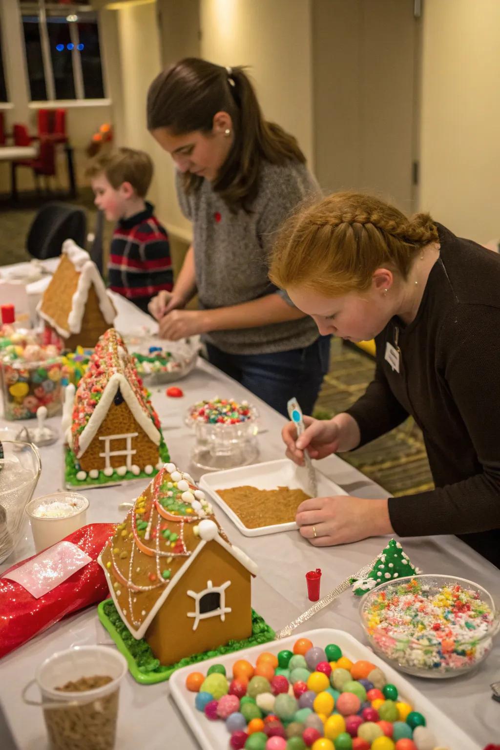 A delightful gingerbread abode building showdown brimming with inventiveness and amusement.