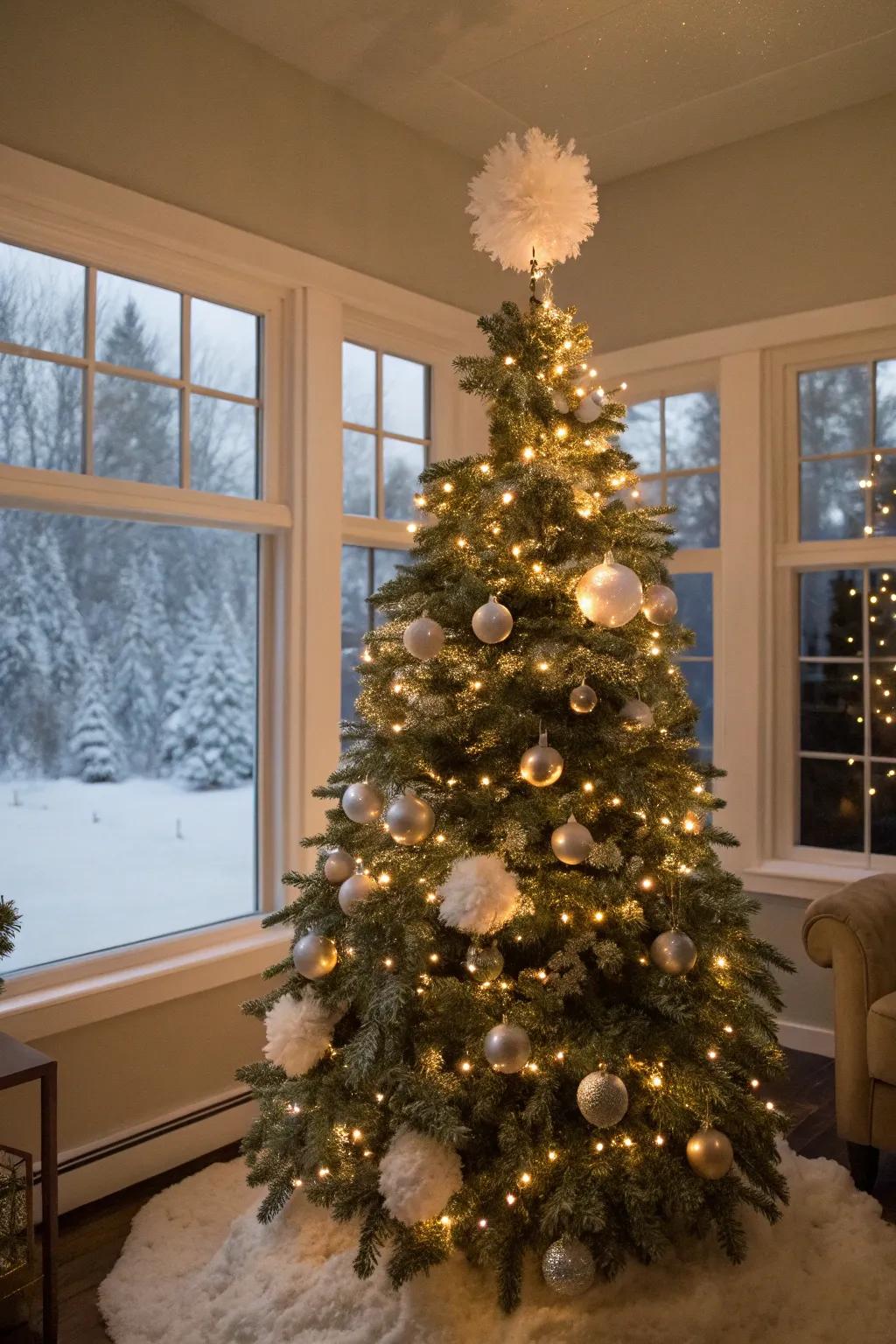 Snowball pom poms enrich a playful wintry texture.