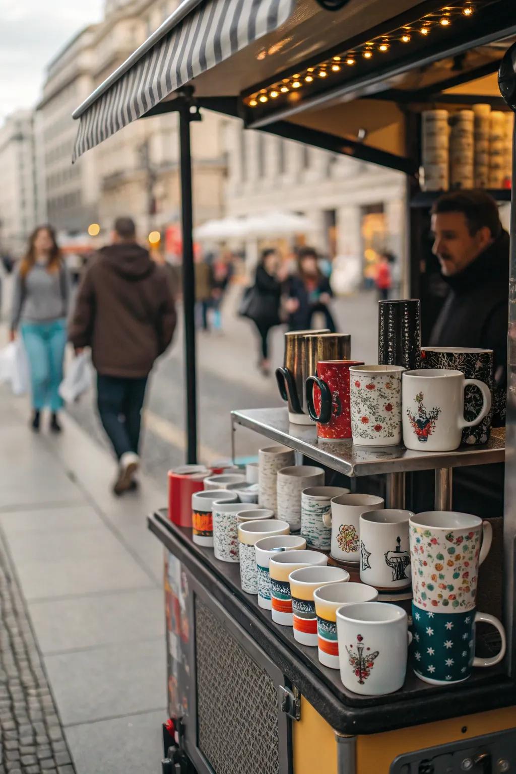 Celebrate your travels with a themed mug display.