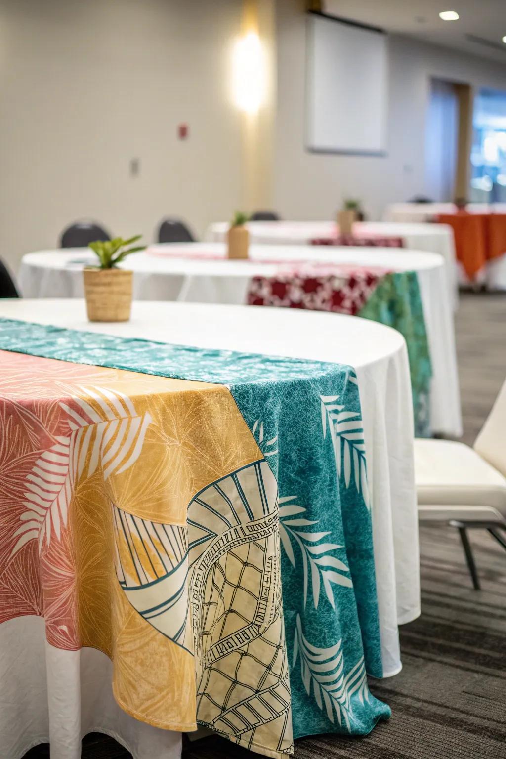 Imaginative linens add flair to your table settings.
