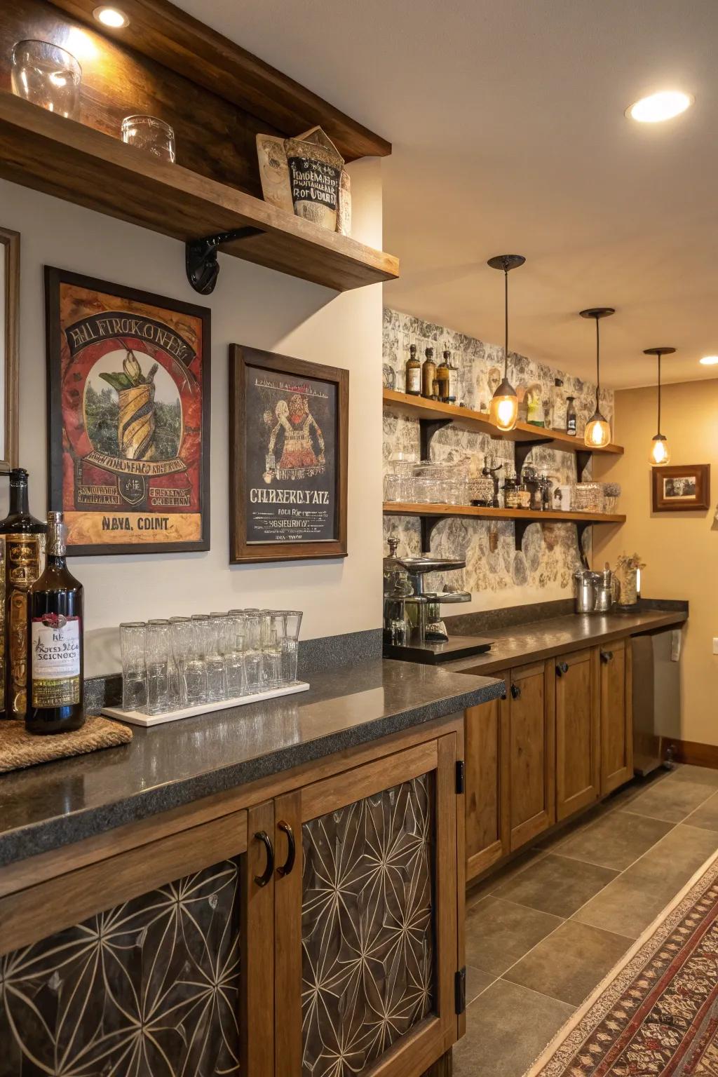Infuse character into your bar with artisan touches.
