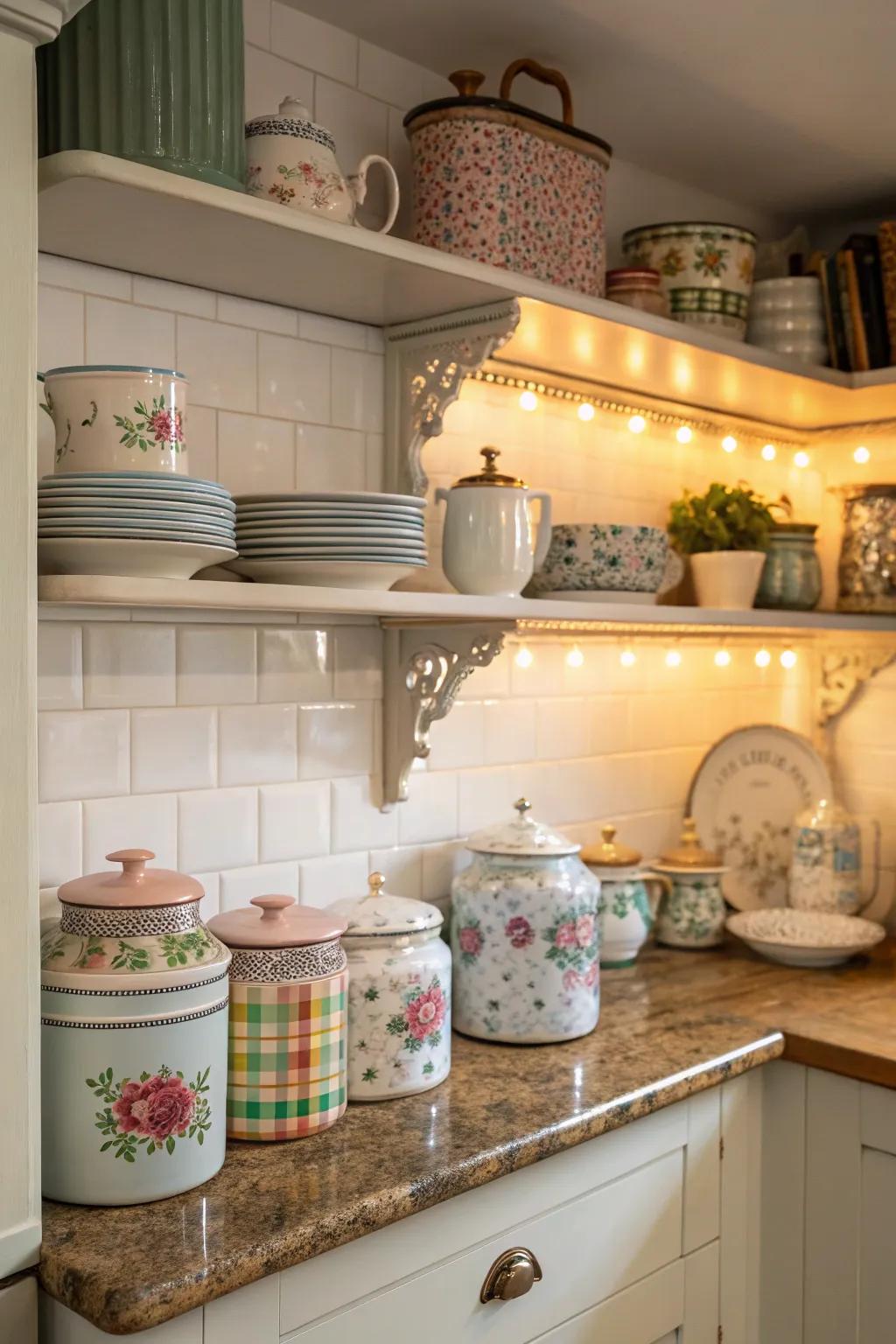 Vintage design on ledges conveys history and injects personality.