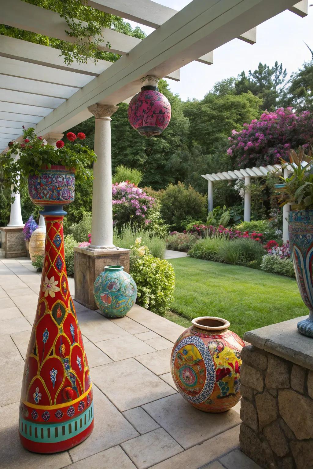 Art adds personal character to your patio.