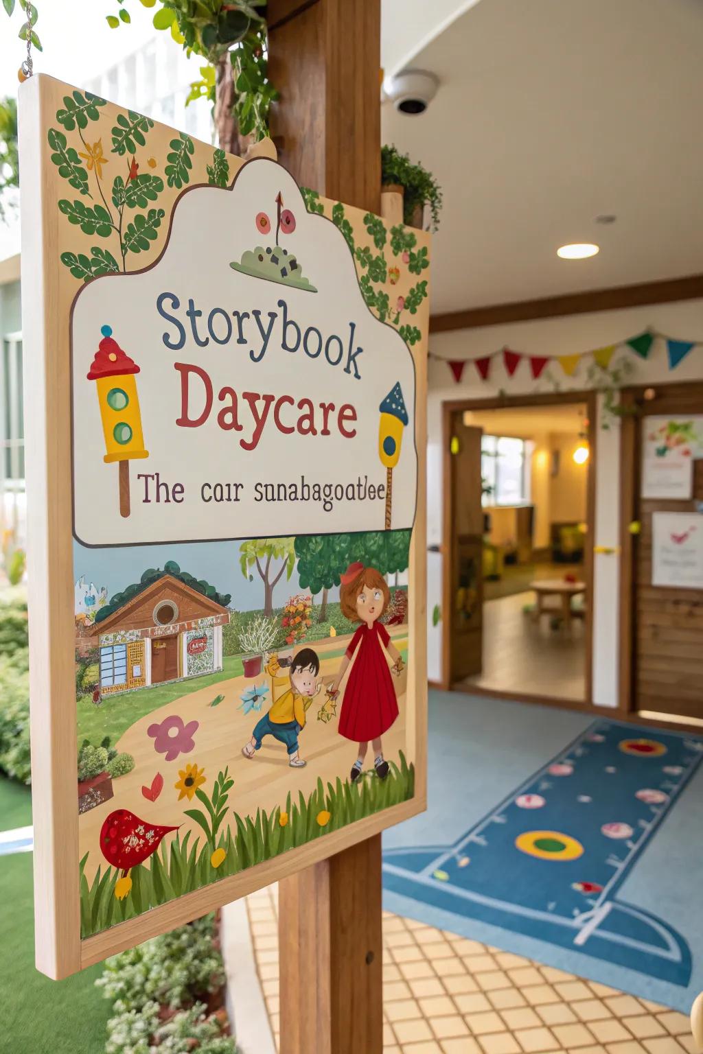 Whimsical illustrations on the daycare marker narrate a delectable anecdote.