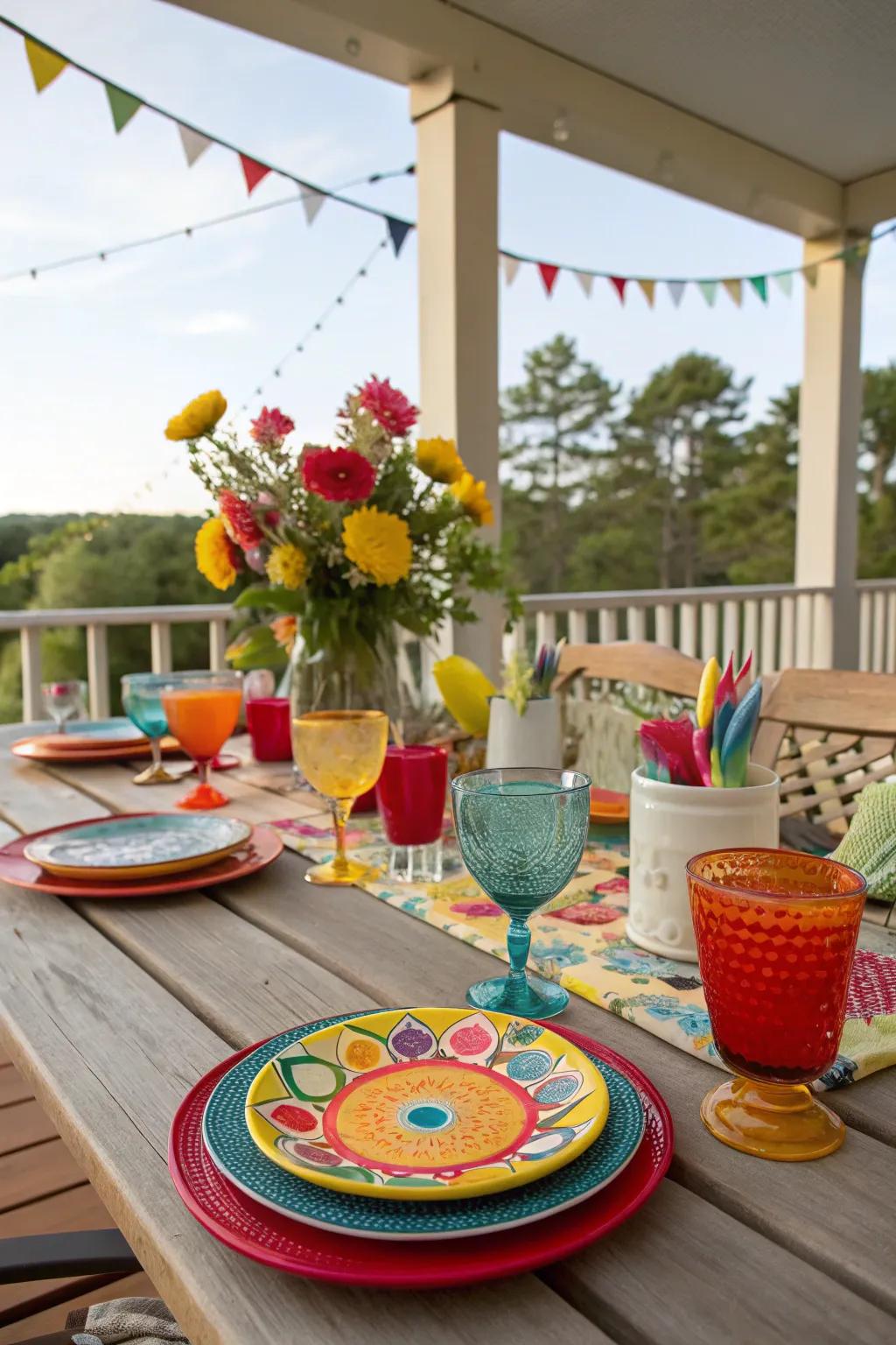 Dynamic tableware adds color to your decor.