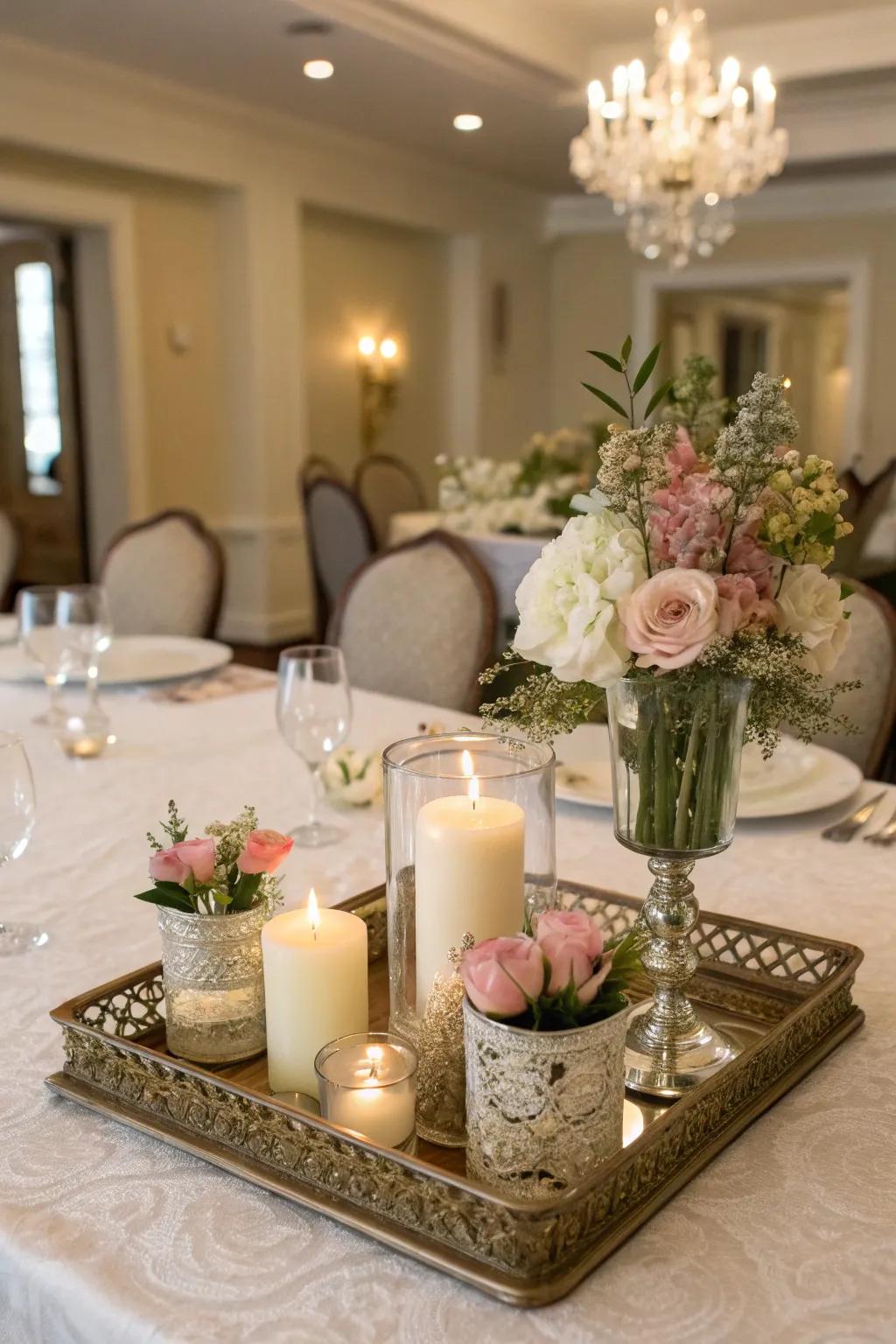 Elevate your dining experience with a salver centerpiece.