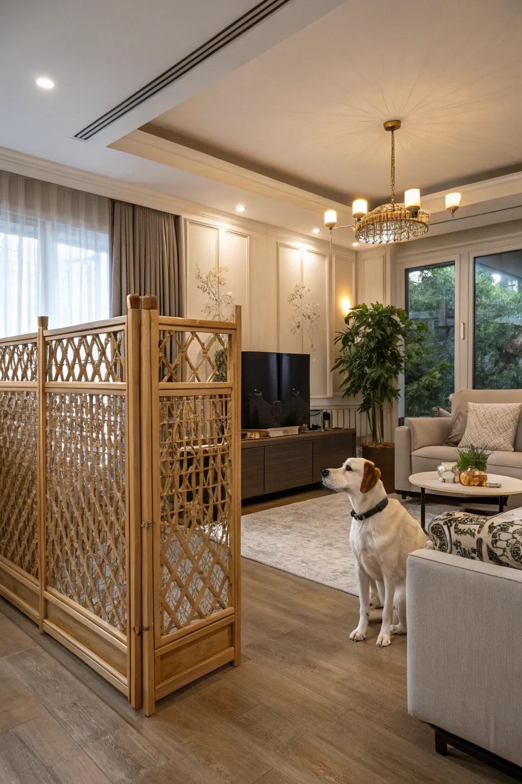 A bamboo canine partition that delivers beauty and toughness.