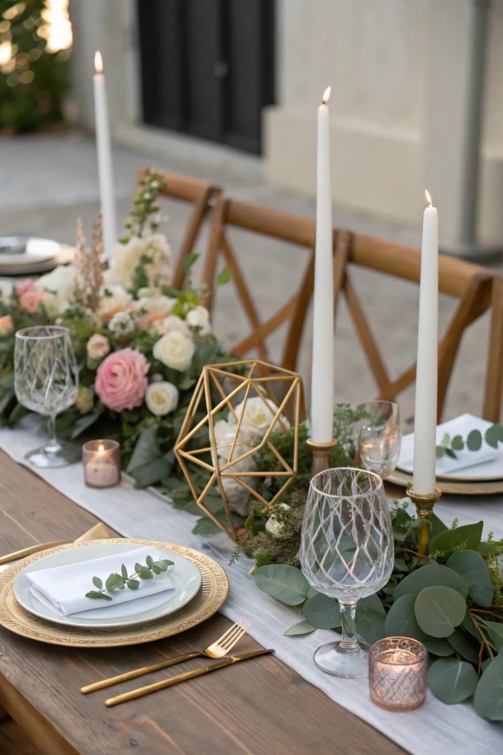 Geometric illumination stands inject a modern and artistic flair.
