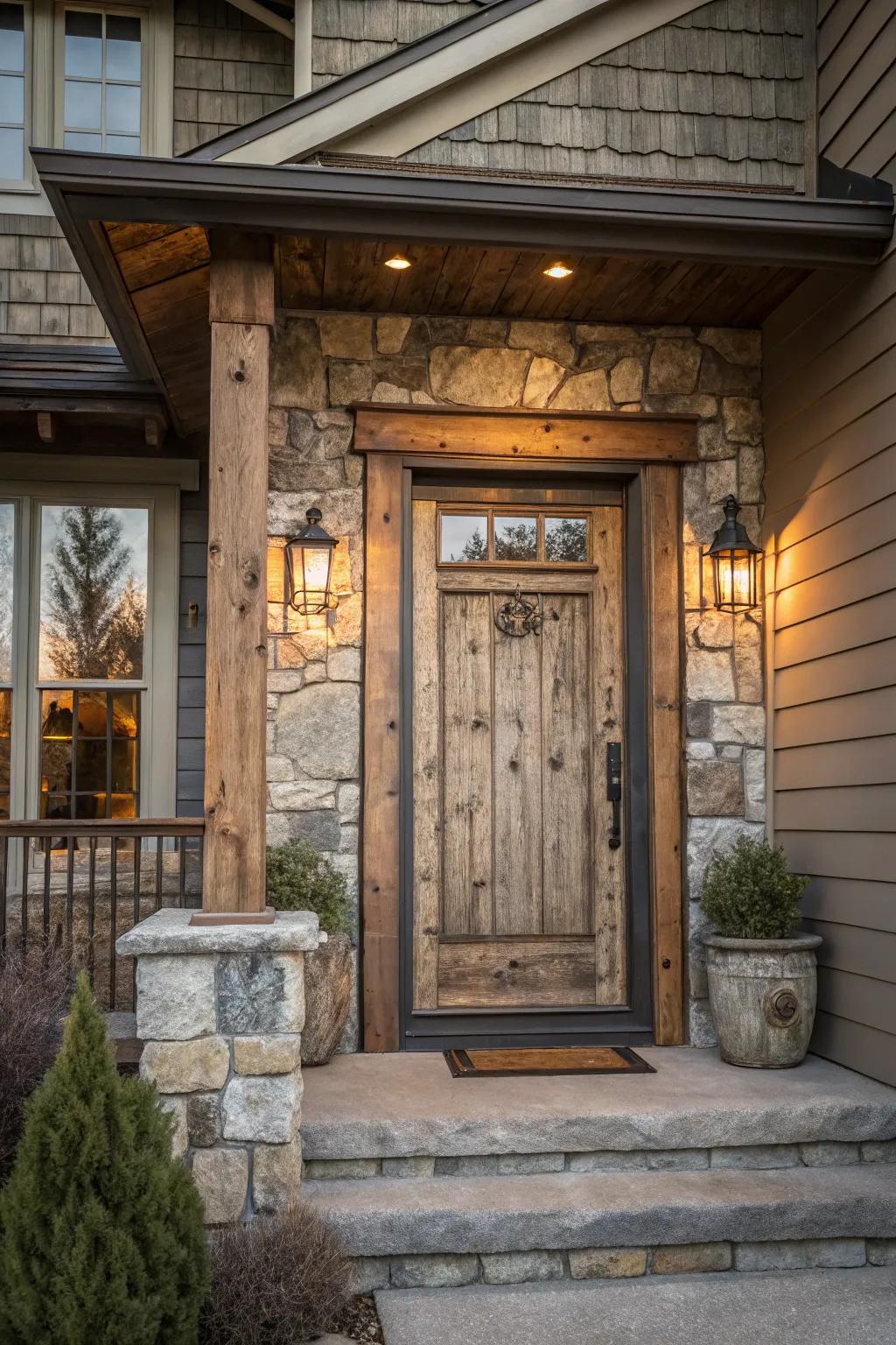 Textured coatings infuse depth and individuality to the portal.