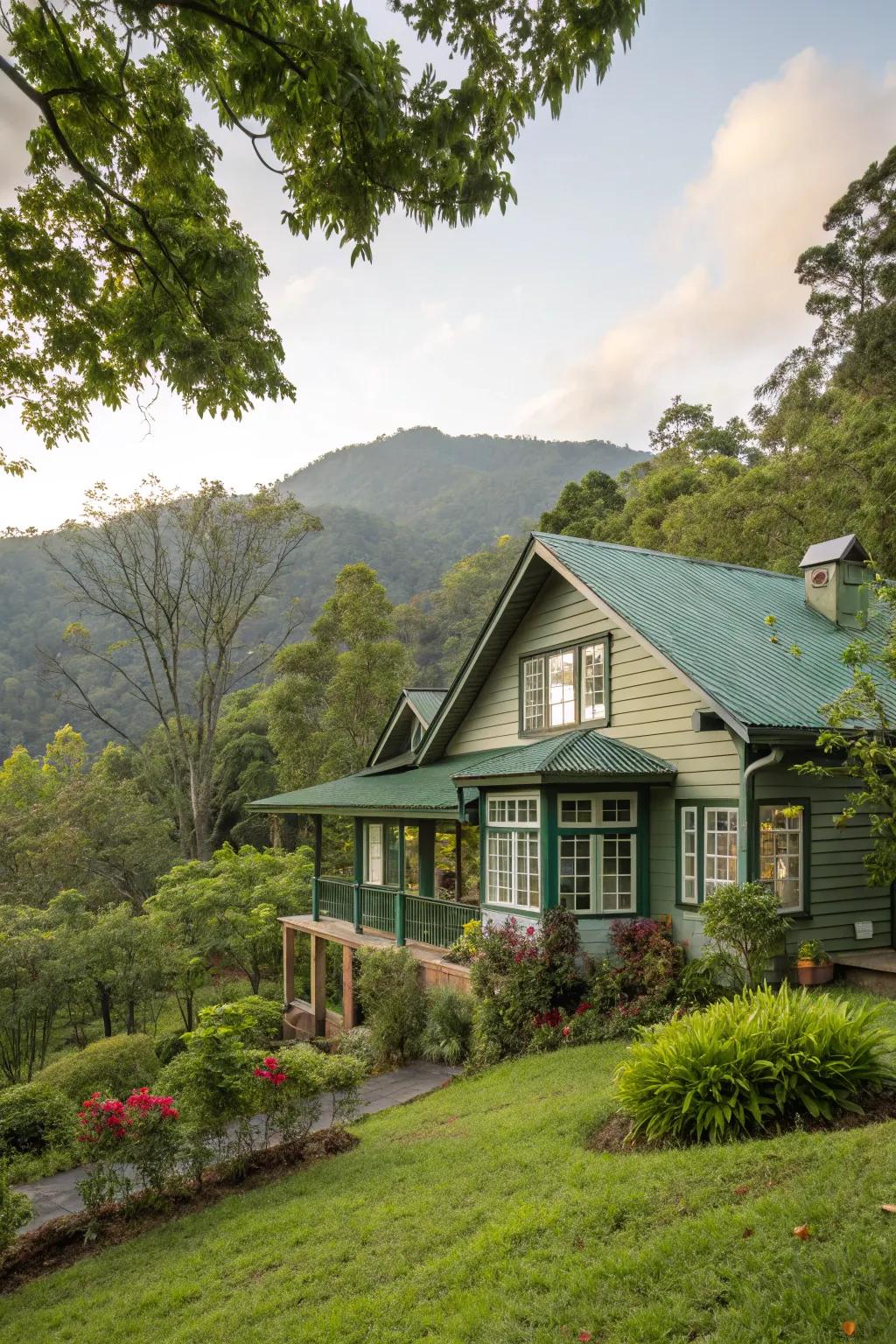 Nature-influenced greens craft a seamless merge with the environment.