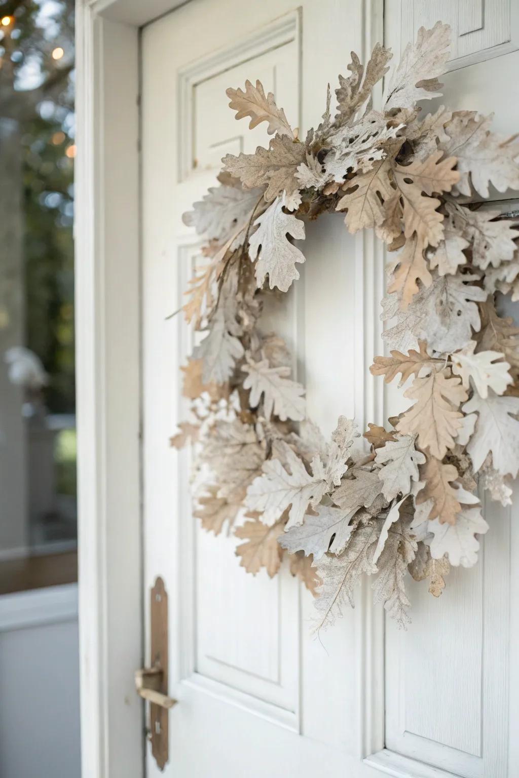 Bleached Quercus foliage proffers a singular and airy composition.
