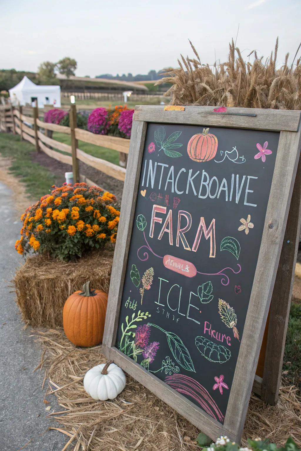 A dynamic and interactive chalkboard sign that perpetuates freshness.