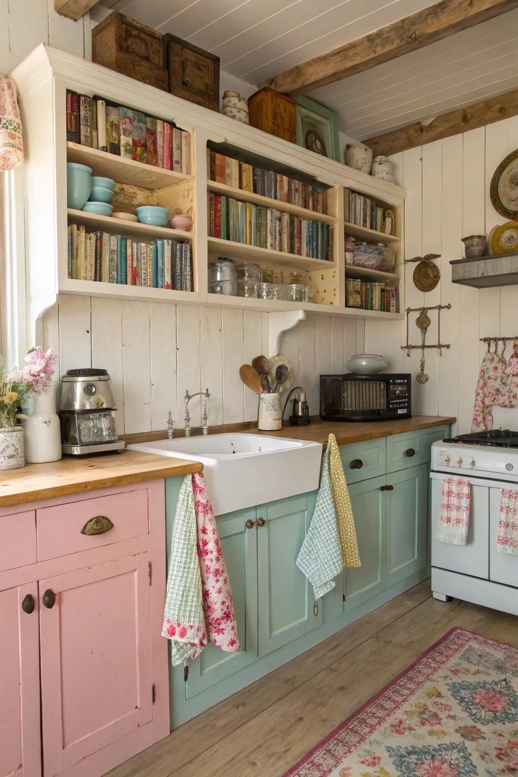 Mix and match colors for a unique and personalized kitchen design.