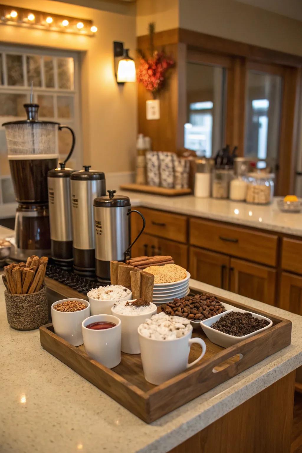 A comforting heated beverage post designed to warm Friendsgiving attendees.