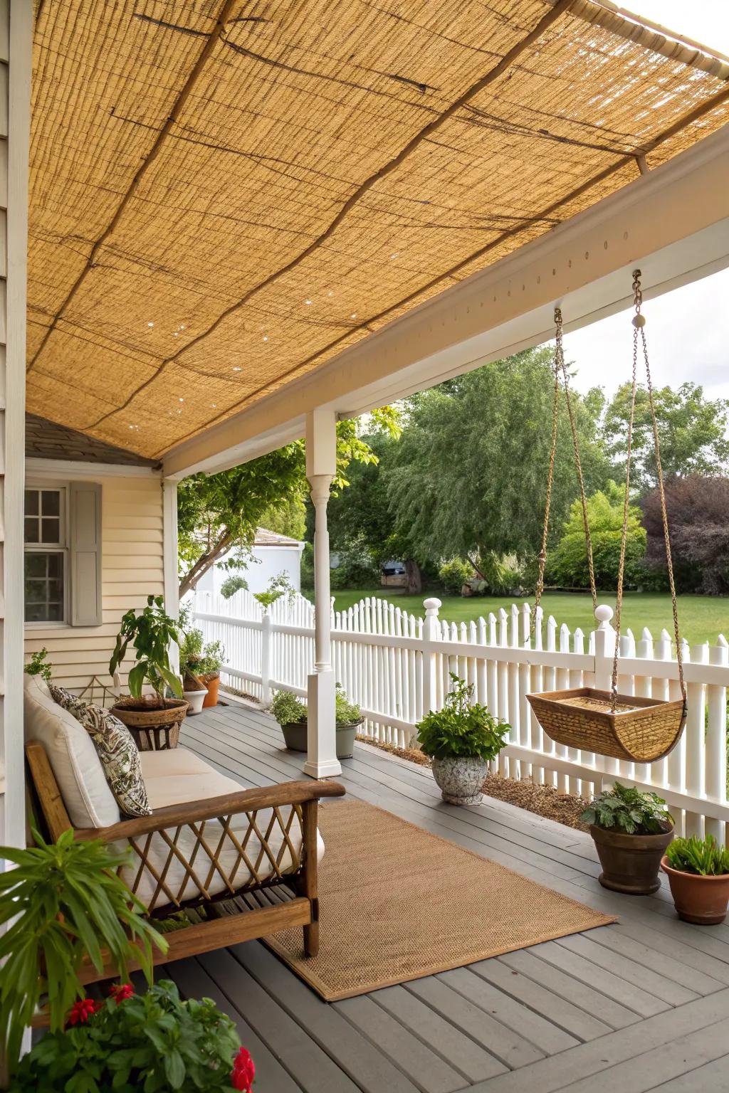 Bamboo intertwine shelters extend a tropical impression.
