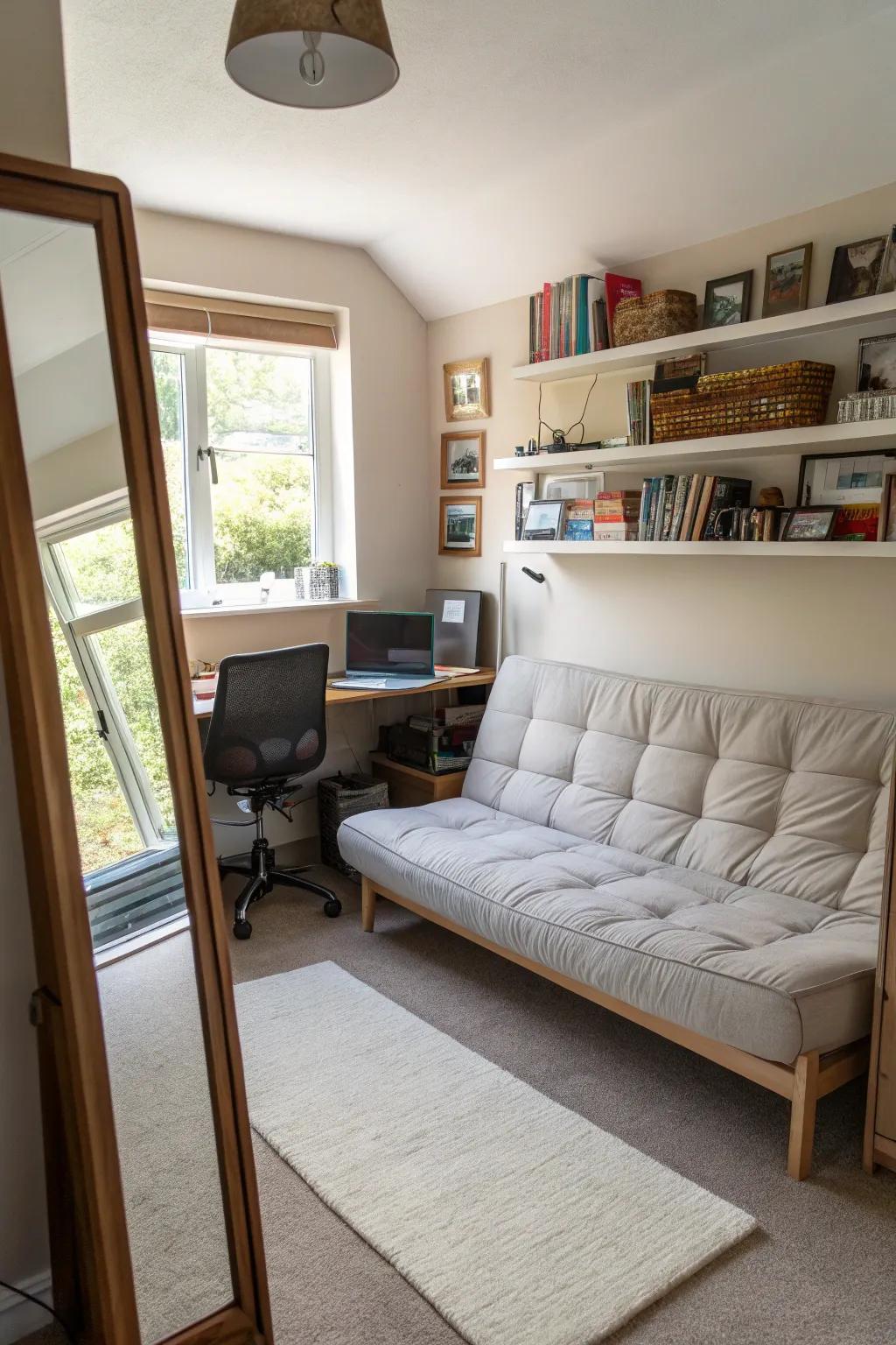 Reflectors can make your office feel larger and more open.