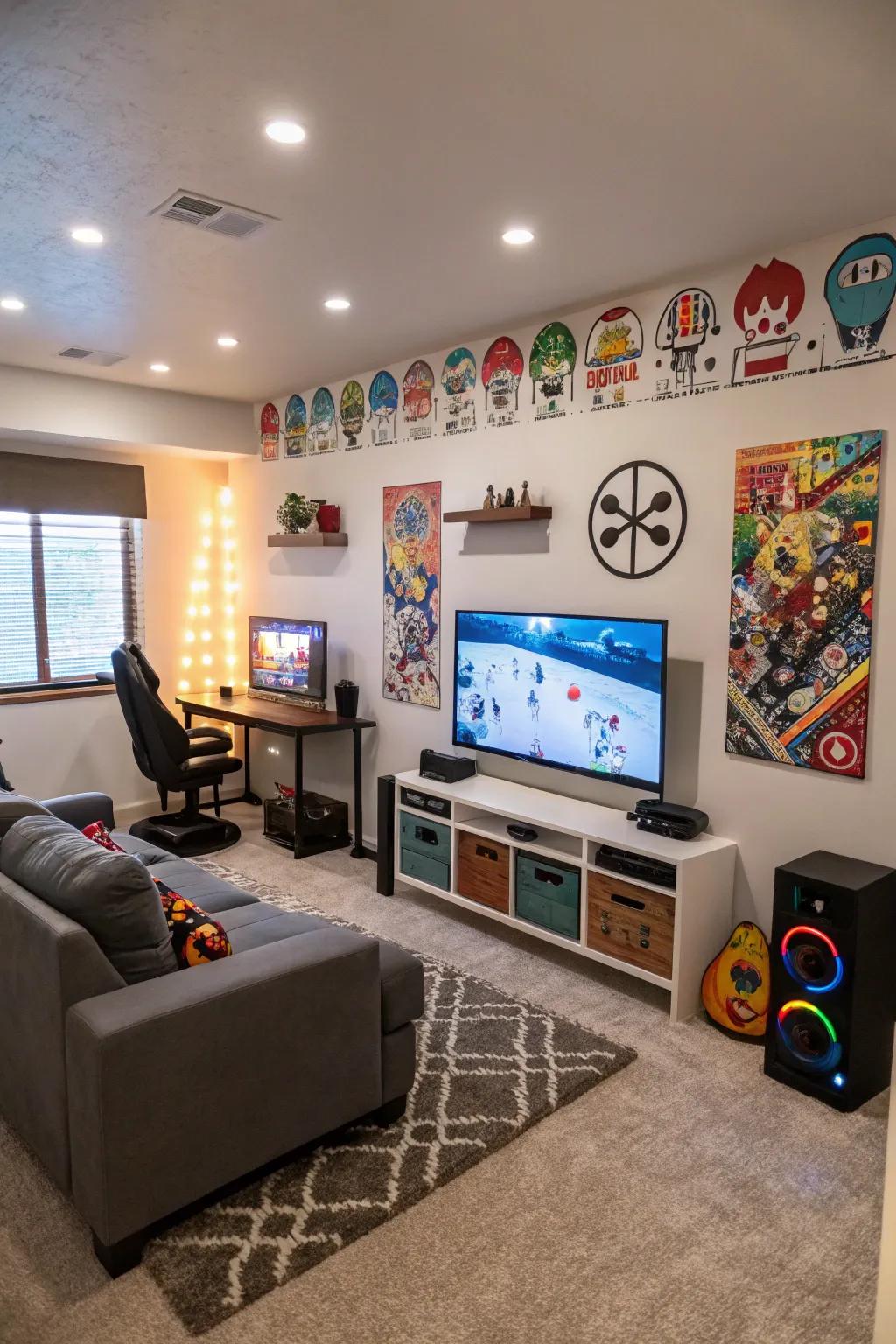 Wall artwork instills individuality into your gaming arrangement.