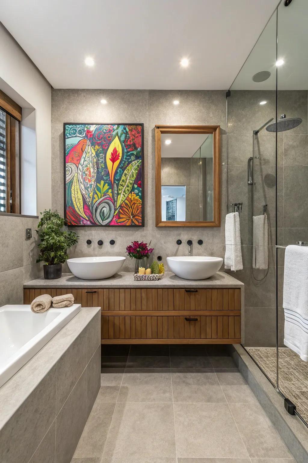 A dash of pigmentation cultivates a focal point within the layout.