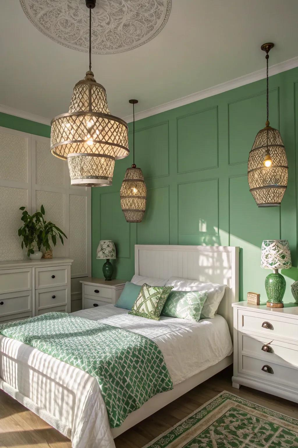 Creative lighting showcases design and enhances mood.